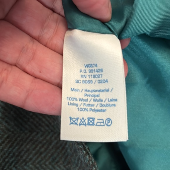 NWOT 14 Boden Dark Teal Green Tweed Front Pleat Mini Skirt British Tweed by Moon - Picture 7 of 7